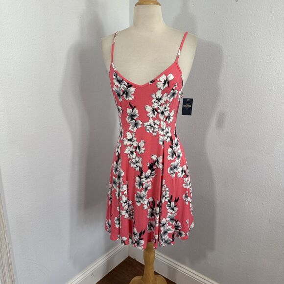 Hollister Mini Dress Womens‎ Small Floral Babydoll Cottagecore 90s Y2K - Picture 1 of 9